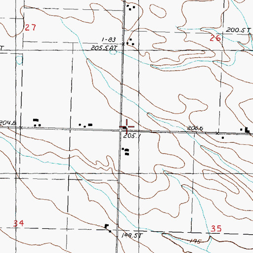 Topographic Map of Humphrey School (historical), IL