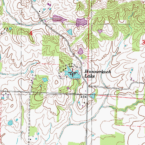 Topographic Map of Hunnerkoch Lake, IL