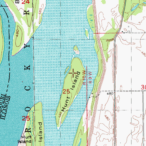 Topographic Map of Hunt Island, IL