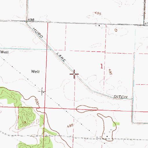 Topographic Map of Hurd Lake Ditch, IL
