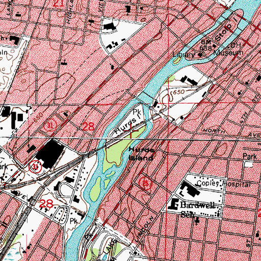 Topographic Map of Hurds Island, IL