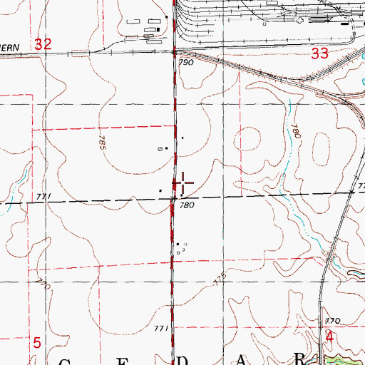 Topographic Map of Hurley School (historical), IL