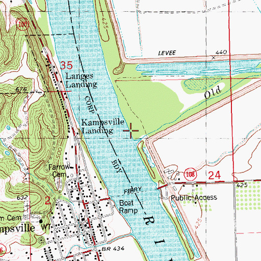 Topographic Map of Hurricane Creek, IL
