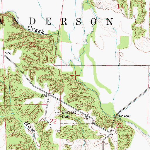 Topographic Map of Hurricane Creek, IL