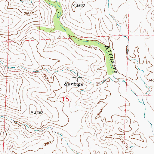Topographic Map of Ashe Springs, AZ