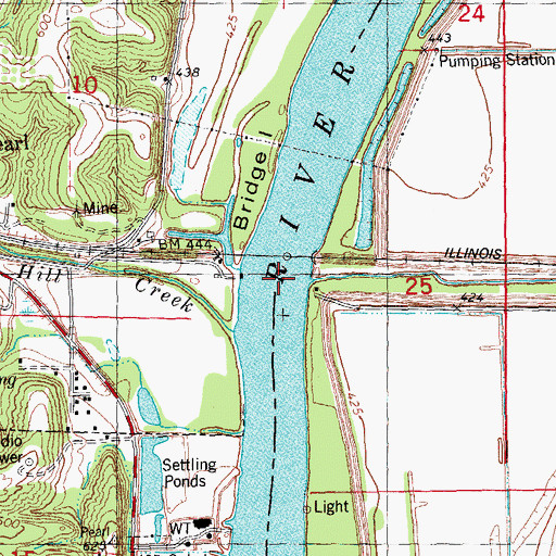 Topographic Map of Hurricane Creek, IL