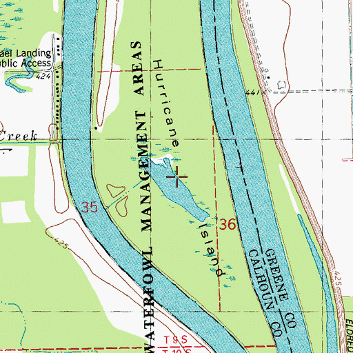 Topographic Map of Hurricane Island, IL