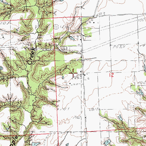 Topographic Map of Hurricane Neck School (historical), IL