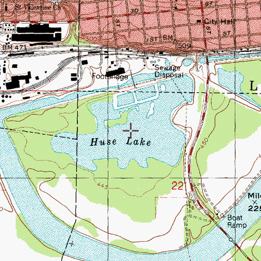 Topographic Map of Huse Lake, IL