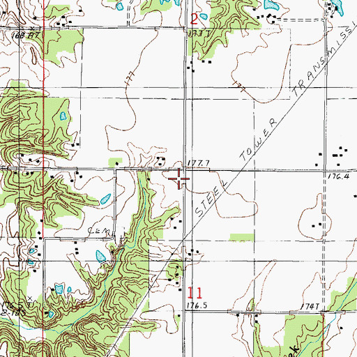 Topographic Map of Hutson School (historical), IL