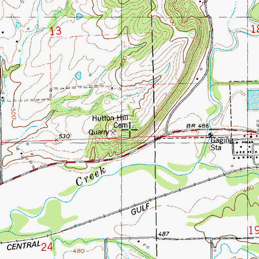 Topographic Map of Hutton Cemetery, IL