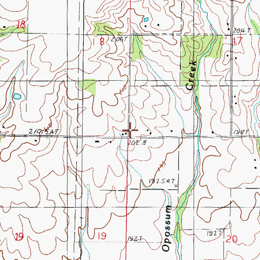 Topographic Map of Hutton School (historical), IL