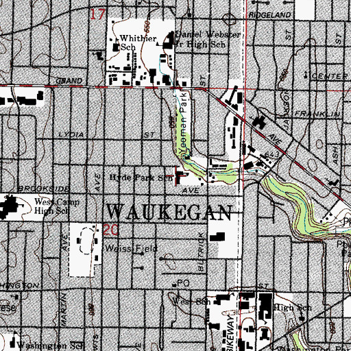 Topographic Map of Hyde Park Elementary School, IL