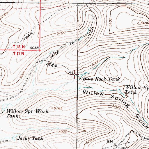 Topographic Map of Blue Rock Dam, AZ