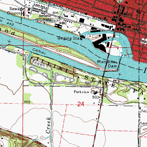Topographic Map of Illini State Park, IL