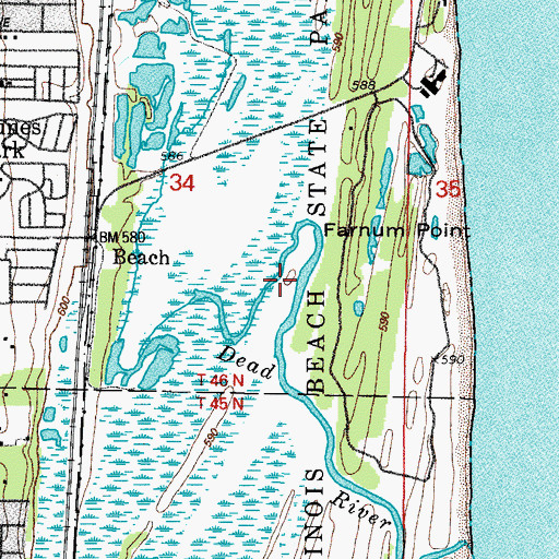 Topographic Map of Illinois Beach State Park, IL