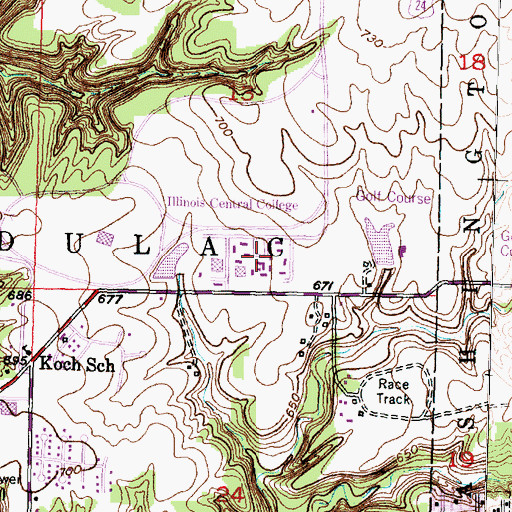Topographic Map of Illinois Central College, IL