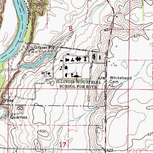 Topographic Map of Sheridan Correctional Center, IL