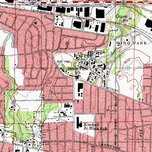 Topographic Map of Illinois Park Elementary School, IL