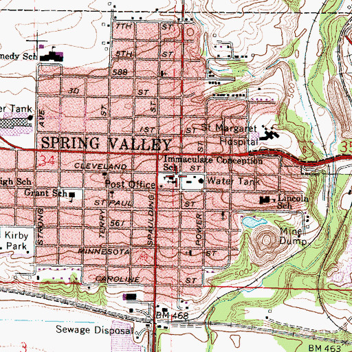 Topographic Map of Immaculate Conception School, IL