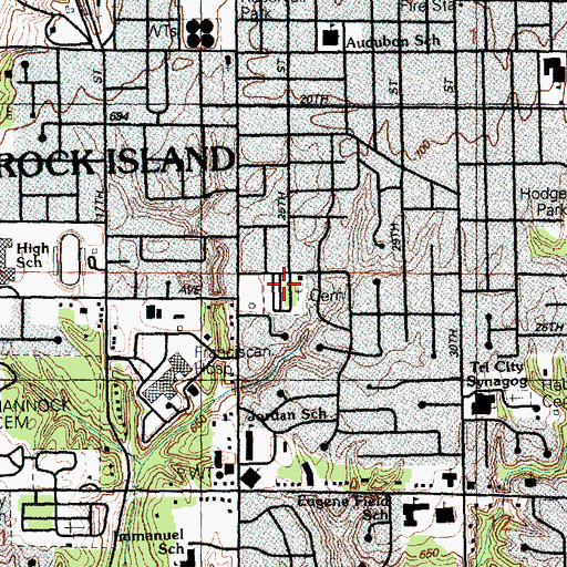 Topographic Map of Immanuel Lutheran Cemetery, IL