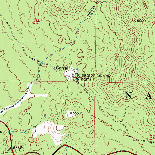 Topographic Map of Telegraph Spring, AZ
