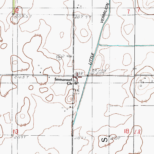 Topographic Map of Immanuel Church, IL