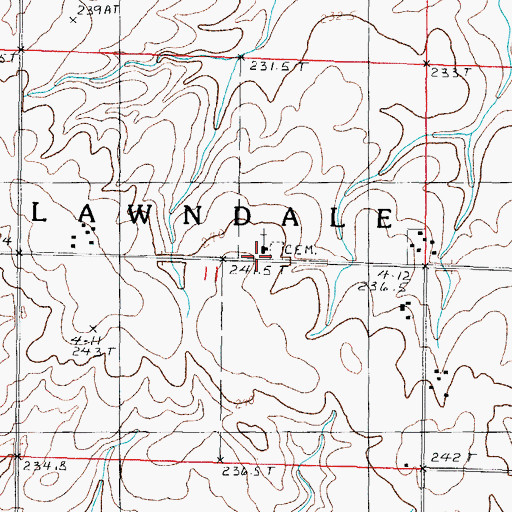 Topographic Map of Immanuel Church, IL