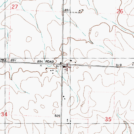 Topographic Map of Immanuel Lutheran Church, IL