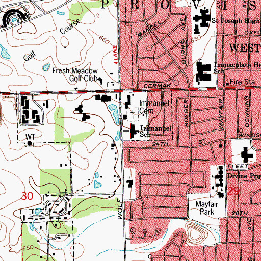 Topographic Map of Immanuel School, IL
