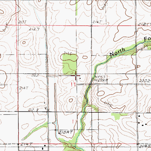 Topographic Map of Inclose School (historical), IL