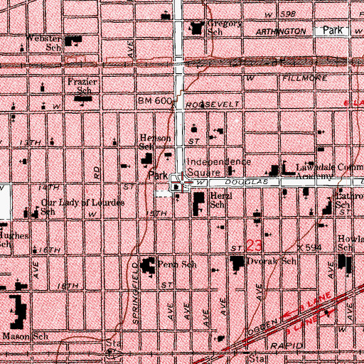 Topographic Map of Independence Square, IL
