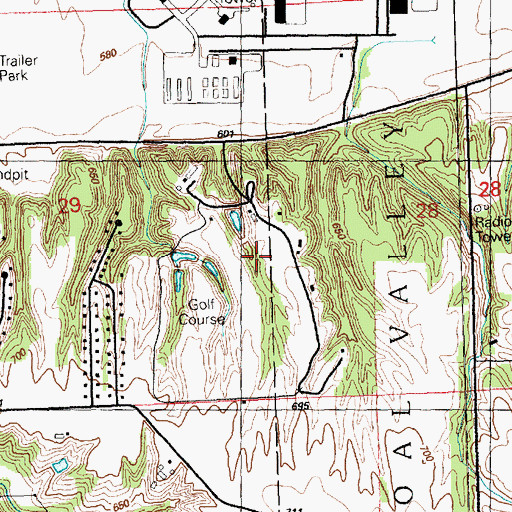 Topographic Map of Indian Bluff Forest Preserve, IL