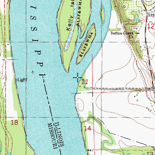 Topographic Map of Indian Creek, IL