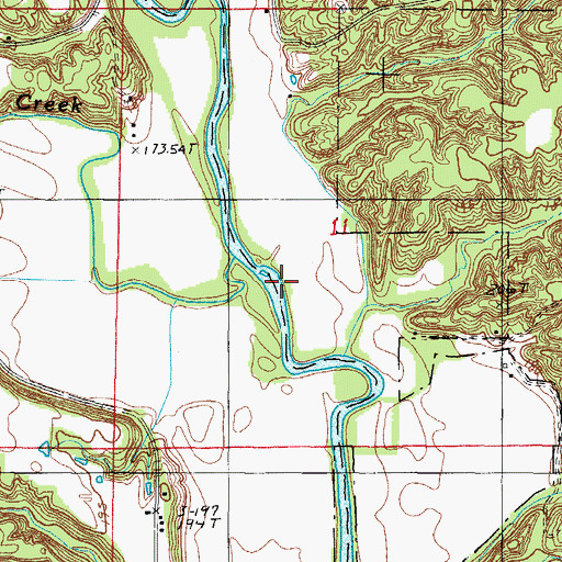 Topographic Map of Indian Creek, IL