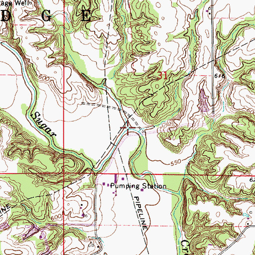Topographic Map of Indian Creek, IL
