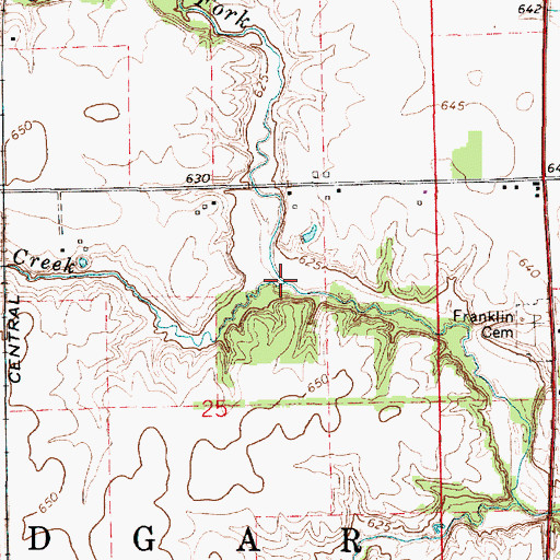 Topographic Map of Indian Creek, IL
