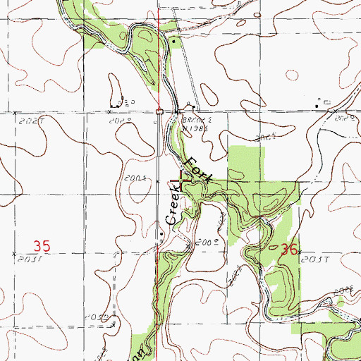 Topographic Map of Indian Creek, IL