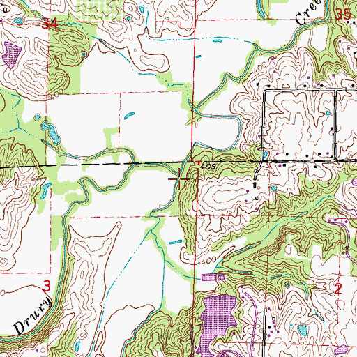 Topographic Map of Indian Creek, IL