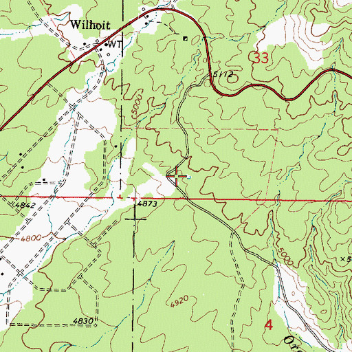 Topographic Map of Wilhoit Tank, AZ