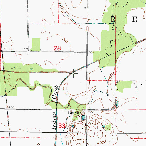Topographic Map of Indian Creek, IL