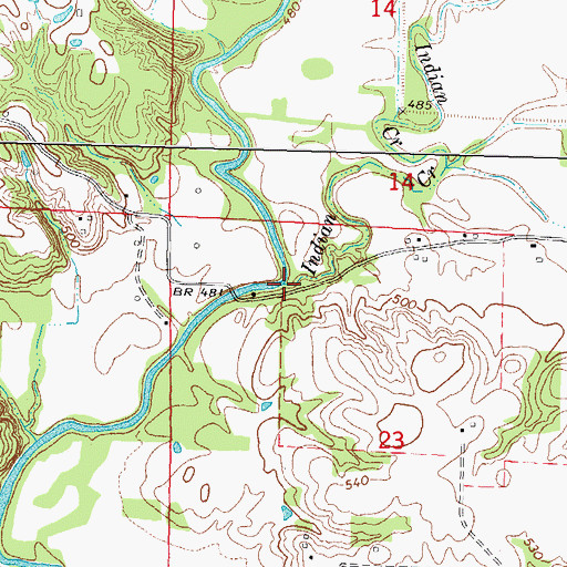 Topographic Map of Indian Creek, IL