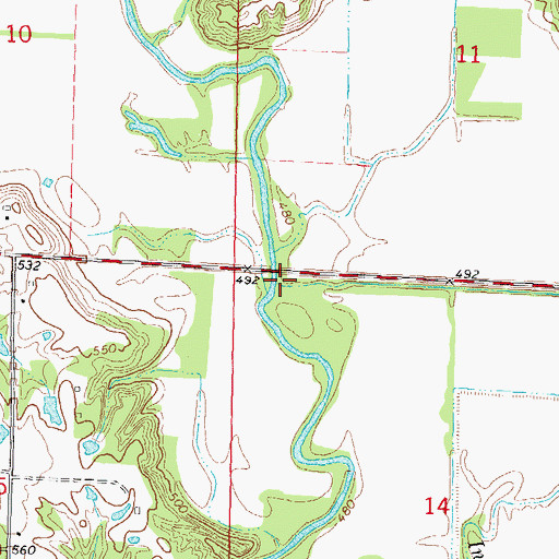 Topographic Map of Indian Creek, IL