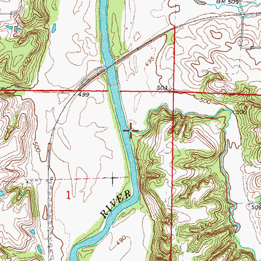 Topographic Map of Indian Creek, IL