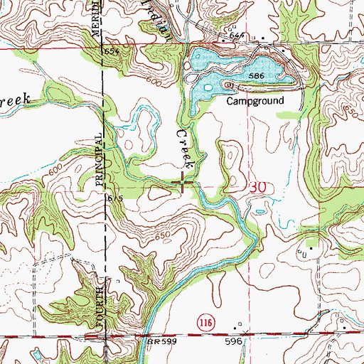 Topographic Map of Indian Creek, IL