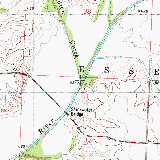 Topographic Map of Indian Creek, IL