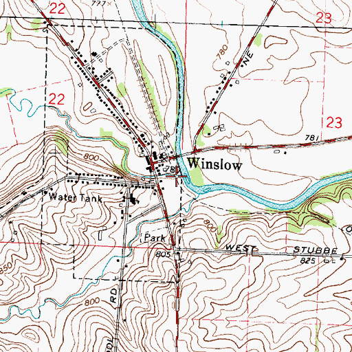 Topographic Map of Indian Creek, IL