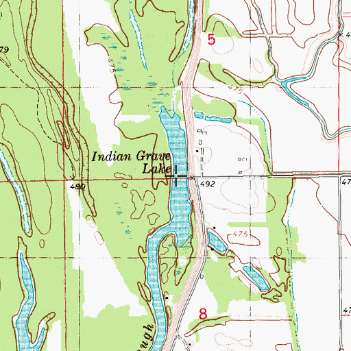 Topographic Map of Indian Grave Lake, IL