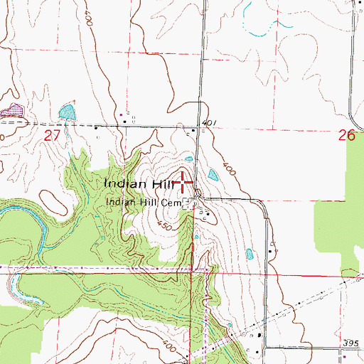 Topographic Map of Indian Hill, IL