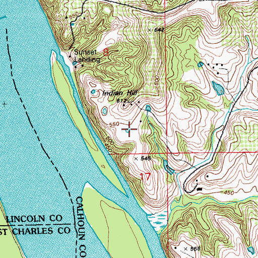 Topographic Map of Indian Hill, IL